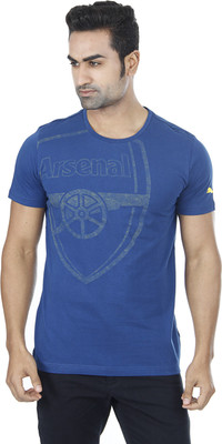 

Puma Printed Men' Round Neck Blue T-Shirt, Estate blue