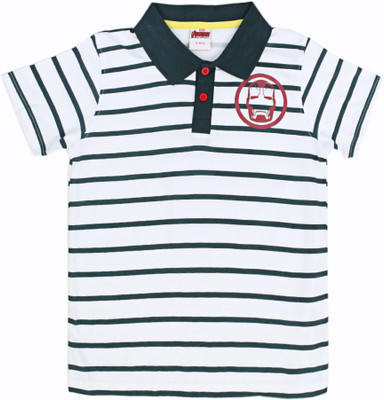 

Disney Boys Striped T Shirt(White, Pack of 1