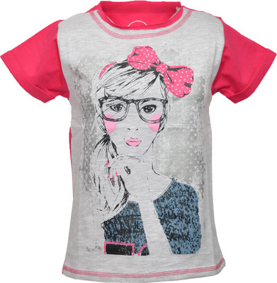 

Pepito Girls Printed T Shirt(Pink