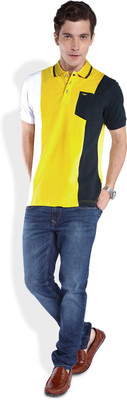 

Park Avenue Solid Men's Polo Neck Yellow T-Shirt