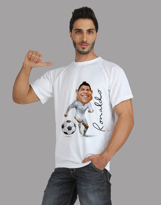 

Trionic Printed Men's Round Neck White T-Shirt, Snow white