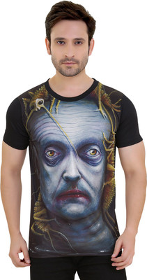 

Tantra Graphic Print Men's Round Neck Black T-Shirt