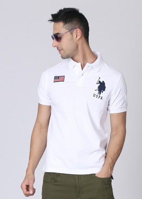 

U.S. Polo Assn Solid Men's Polo Neck White T-Shirt