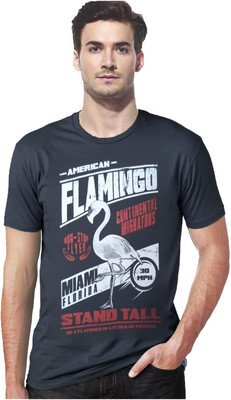 

Gallop Printed Men's Round Neck Grey T-Shirt, Ash grey