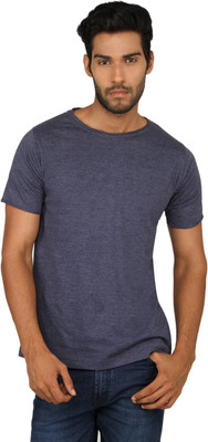 

SayItLoud Solid Men's Round Neck Dark Blue T-Shirt, Blue melange