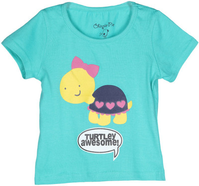 

Chirpie Pie by Pantaloons Girls Graphic Print T Shirt(Green, Sea green