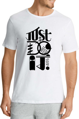 Alen Carter Printed Men Round Neck White T-Shirt