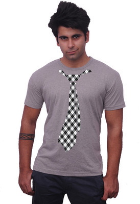 

Unisopent Designs Printed Men's Round Neck Grey T-Shirt
