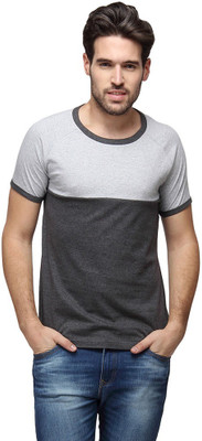 

Campus Sutra Solid Men Round Neck Grey T-Shirt