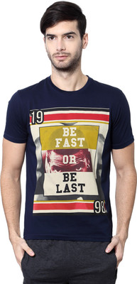 

Ajile by Pantaloons Graphic Print Men's Round Neck Blue T-Shirt, Dark navy