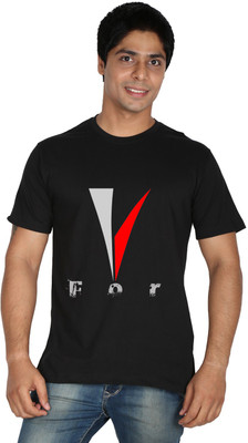 

Trendster Printed Men's Round Neck Black T-Shirt