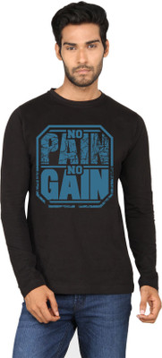 

SayItLoud Printed Men' Round Neck Black T-Shirt