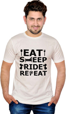 

INKIT Graphic Print Men's Round Neck White T-Shirt