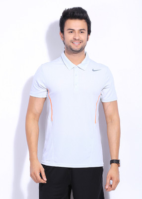 

Nike Solid Men's Polo Neck White T-Shirt