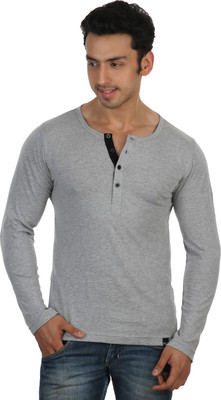 

Rigo Solid Men's Henley Grey T-Shirt