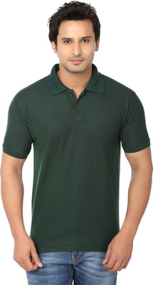 

AWA Solid Men's Polo Neck Green T-Shirt