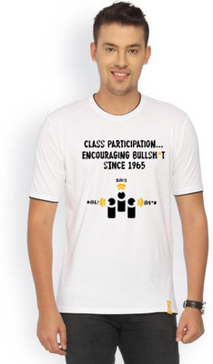 

Campus Sutra Printed Men Round Neck White T-Shirt