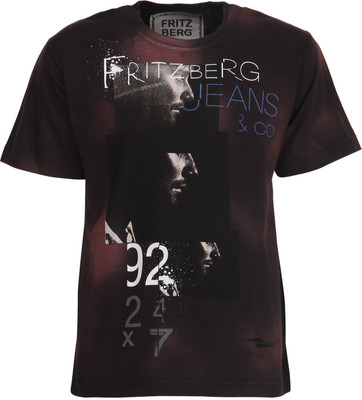 

Fritzberg Boys Printed T Shirt(Black, Ebony black