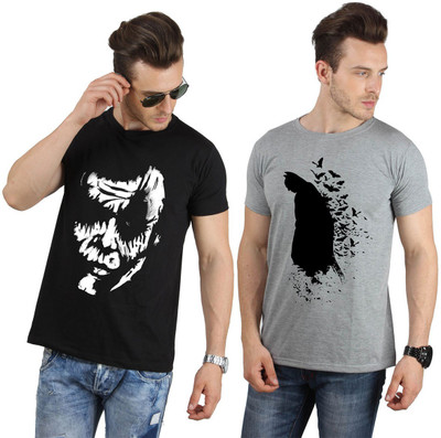 

SayItLoud Printed Men's Round Neck Multicolor T-Shirt(Pack of 2