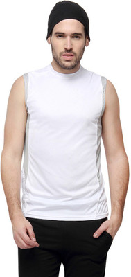

Campus Sutra Solid Men Round Neck White T-Shirt
