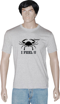 

Tshirt.in Graphic Print Men' Round Neck Grey T-Shirt, Grey melange