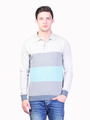 

Kalt Striped Men Polo Neck Multicolor T-Shirt