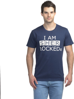 

Sherlock Holmes Printed Men' Round Neck Blue T-Shirt, Sherlock holmes dress blues