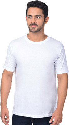 

Tshirt.in Solid Men' Round Neck White T-Shirt