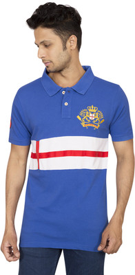 

Red Line Solid Men' Polo Neck Blue T-Shirt