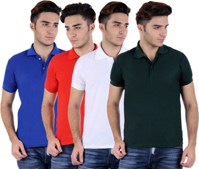 

Sanvi Traders Solid Men Polo Neck Multicolor T-Shirt(Pack of 4