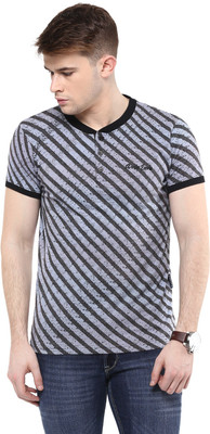 

Avoir Envie Printed Men's Henley Purple T-Shirt