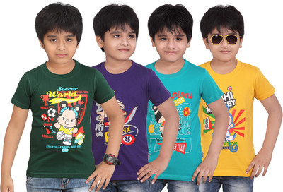 

FabTag - Dongli Boys Printed T Shirt(Multicolor, Pack of 4
