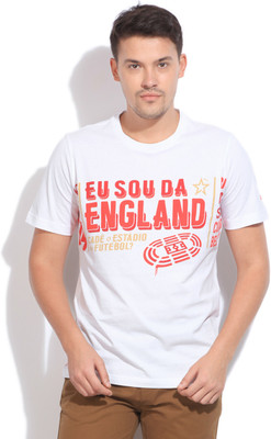

Puma Printed Men's Round Neck White T-Shirt, White-england