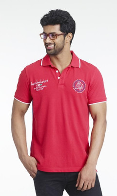 

Masculino Latino Printed Men's Polo Neck Red, Blue T-Shirt