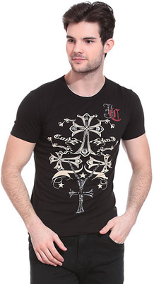 

Claude9 Printed Men's Round Neck Black T-Shirt