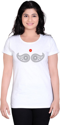 

Tantra Graphic Print Women's Round Neck White T-Shirt