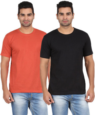 

Gallop Solid Men's Round Neck Multicolor T-Shirt(Pack of 2