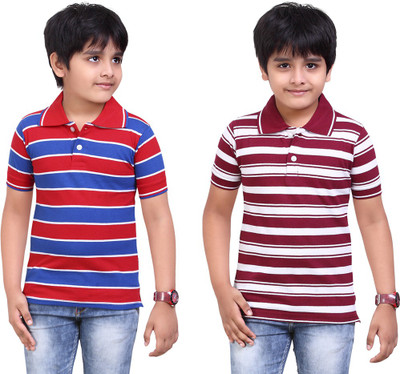 

Dongli Boys Printed T Shirt(Red, Pack of 2), Multicolor