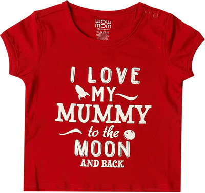 

Wow Mom Boys Printed Cotton T Shirt(Red, Pack of 1