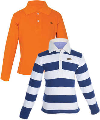 

Gkidz Boys Solid Cotton T Shirt(Multicolor, Pack of 2, Orange