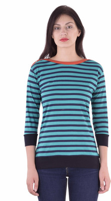

Vivid Bharti Printed Women' Round Neck Green T-Shirt