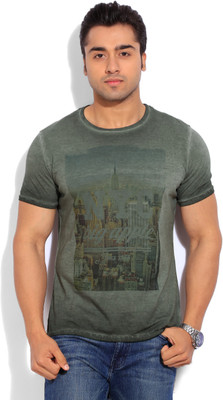 

United Colors of Benetton. Printed Men's Round Neck Grey T-Shirt, 80c