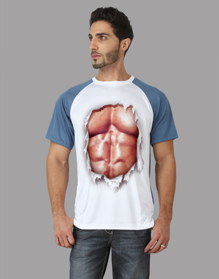 

Trionic Printed Men's Round Neck White, Blue T-Shirt, Storm blue