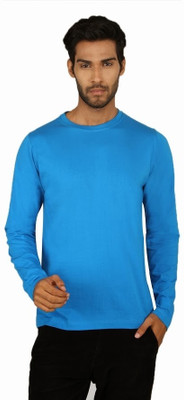 

SayItLoud Solid Men's Round Neck Blue T-Shirt
