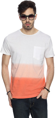

People Striped Men's Round Neck White T-Shirt