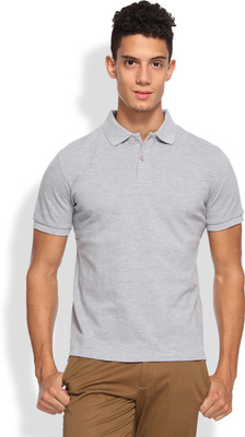

Arise Solid Men's Polo Neck Grey T-Shirt, Heather grey