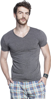 

Tinted Solid Men's V-neck Grey T-Shirt, Anthera