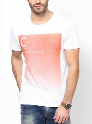 

Jack & Jones Graphic Print Men's Round Neck White T-Shirt