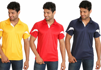 

Campus Sutra Solid Men Polo Neck Blue, Red, Yellow T-Shirt(Pack of 3
