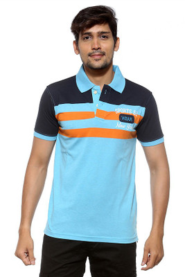 

Sports 52 Wear Striped Men's Polo Neck Black T-Shirt